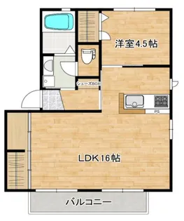 ルミエールB 201号【2階】の間取り
