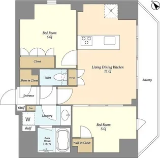 ルジェンテ・バリュ上野根岸【6階】の間取り