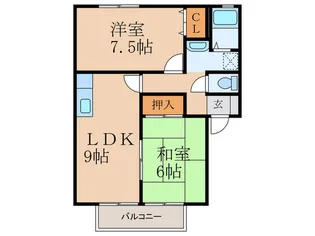 福岡県北九州市八幡西区穴生1【アパート】の間取り