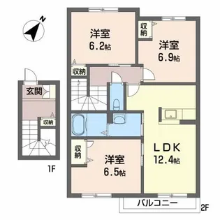 メゾンレディバード C棟【2階】の間取り