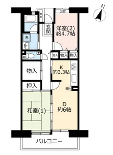 URプロムナード矢部【12階】の間取り