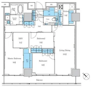 パークアクシス滝野川ラ ブリーズ【15階】の間取り
