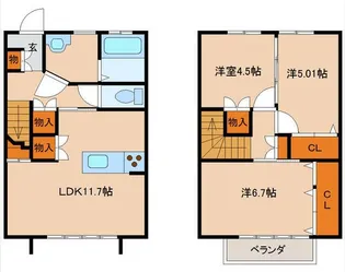 ブロッサムハイツII【1階】の間取り