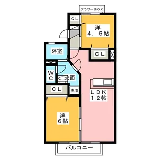 セジュール東山【1階】の間取り