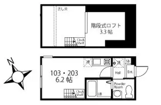 ハーミットクラブハウス横濱弘明寺【2階】の間取り