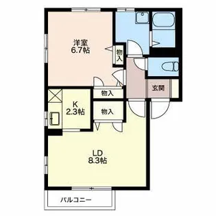 フォンティーヌ・サワIII【1階】の間取り
