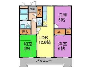 インペリア大橋南【2階】の間取り
