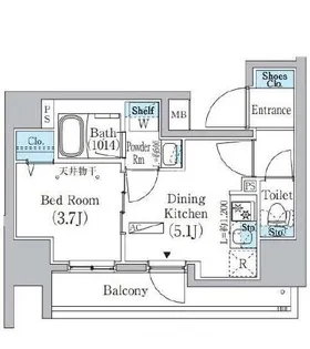 プライムブリス上野元浅草【12階】の間取り