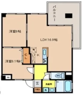 カルム竹林【1階】の間取り