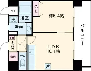 スタジオスクエア泉【7階】の間取り