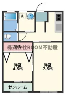 ソレイユ郡元【1階】の間取り