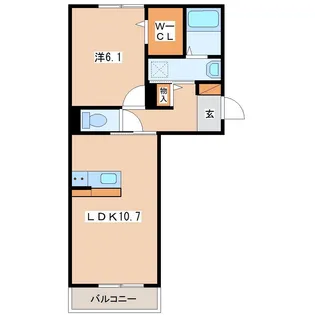セジュールMegu2【2階】の間取り