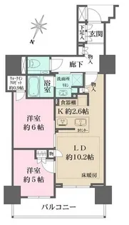 ザ・パークハウス市ヶ谷【9階】の間取り