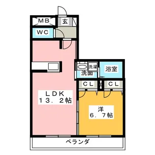 ヴェール高畑公園【3階】の間取り