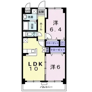 ビューテラス田村【1階】の間取り