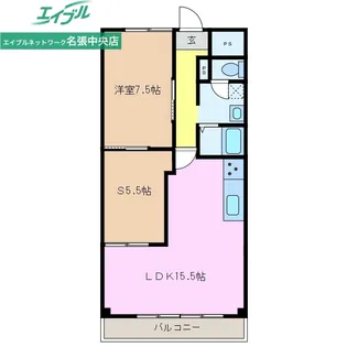 アップライト西原マンション【6階】の間取り