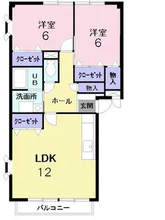 クローバーヒルズB【2階】の間取り