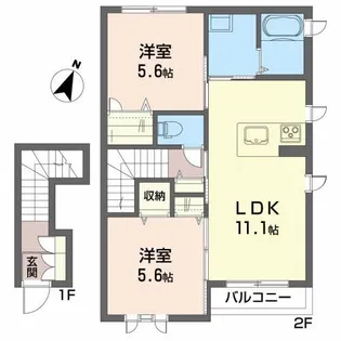 シャーメゾン カスターニエ【2階】の間取り