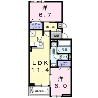 カーサフィオーレトロワ【1階】の間取り