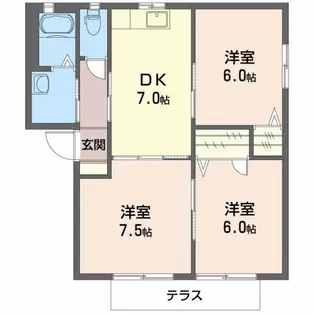 シャーメゾン朝海 A棟【1階】の間取り