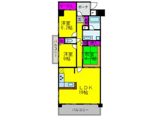 インペリアル鳳【2階】の間取り