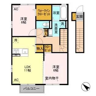 ワイ・ヴィクトワール【2階】の間取り