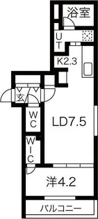 エルクリエイト麻生【1階】の間取り