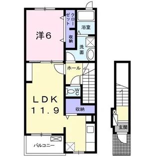 ミルト・ソレイユ【2階】の間取り