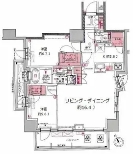 プラウド恵比寿ディアージュ【4階】の間取り