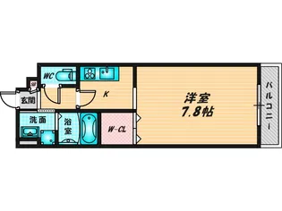 クリエオーレ上小阪【1階】の間取り