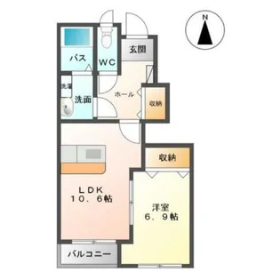 スカイハイツ中野B【1階】の間取り