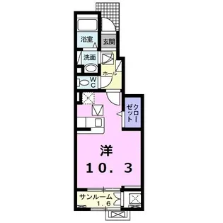 グリーン・パレス岡宮I【1階】の間取り