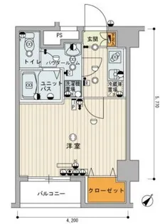 スカイコートヌーベル入谷第2【4階】の間取り