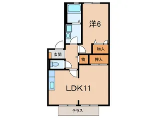 西岡本シティ-ハイツ【1階】の間取り