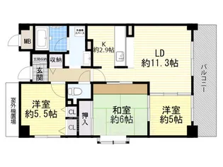 ジャルダン平田【3階】の間取り