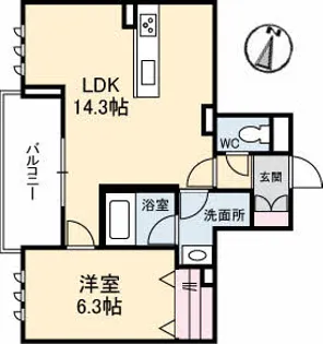 シャーメゾン寺家駅前【3階】の間取り