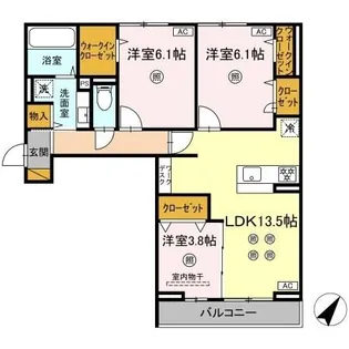 D-KISARIA WV【2階】の間取り