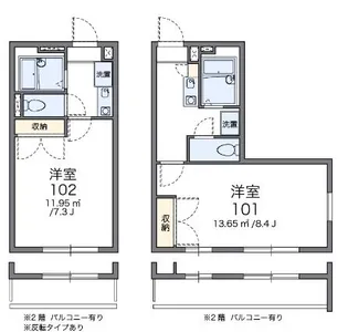 レオパレス古城【1階】の間取り