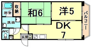 サンライフ若草【4階】の間取り