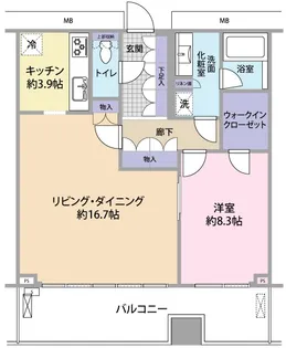 ナビューレ横浜タワーレジデンス【21階】の間取り