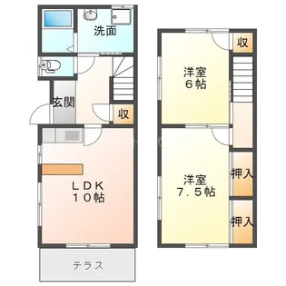 テラスハウス松本Bの間取り