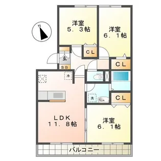 グランドマーニ A【1階】の間取り