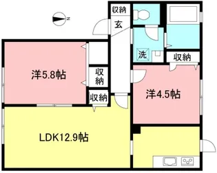 グリーンヴィラII【1階】の間取り