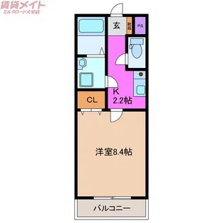 ヴィラオークス【1階】の間取り