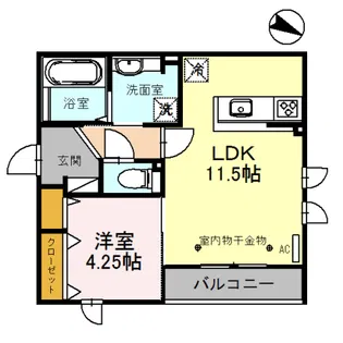 エクセルコート野々市A棟【3階】の間取り