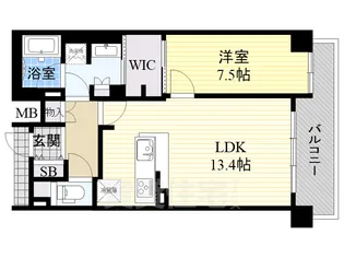 クレヴィア大阪福島【7階】の間取り