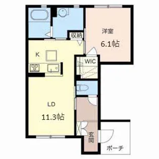 ハイツスマイル【1階】の間取り