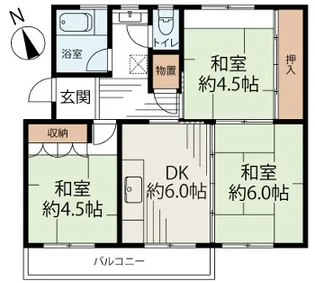 片倉台団地 3-8号棟【5階】の間取り