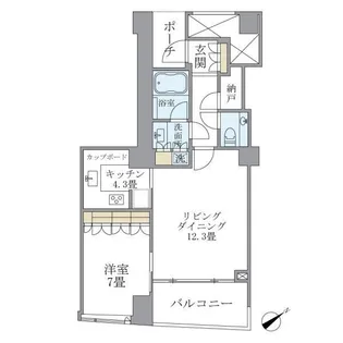 品川Vタワー タワー棟【11階】の間取り