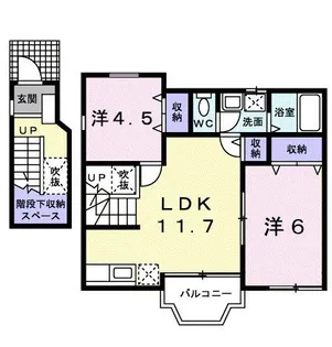 シャトル押立【2階】の間取り